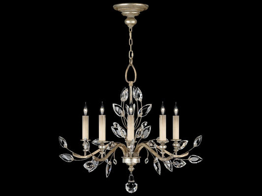 Fine Art Handcrafted Lighting 5-Light Crystal Laurel Chandelier in Silver