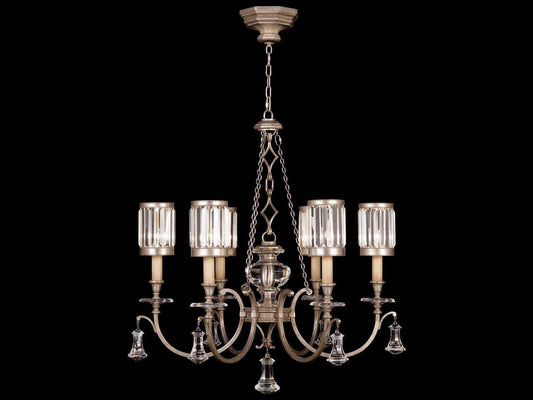 Fine Art Handcrafted Lighting Eaton Place 6-Light Silver Crystal Candelabra Drum Tiered Chandelier