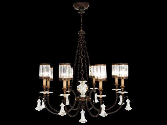 Fine Art Handcrafted Lighting Eaton Place 8-Light Empire Chandelier in Bronze with Clear Crystal