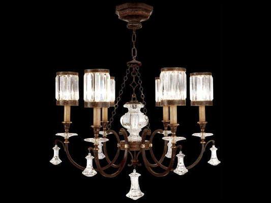 Fine Art Handcrafted Lighting Eaton Place 6-Light Empire Tiered Chandelier in Bronze with Clear Crystal