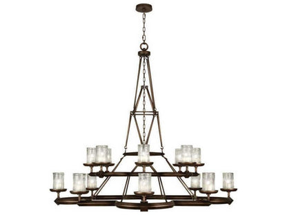 Fine Art Handcrafted Lighting Liaison 16-Light Bronze Candelabra Tiered Chandelier