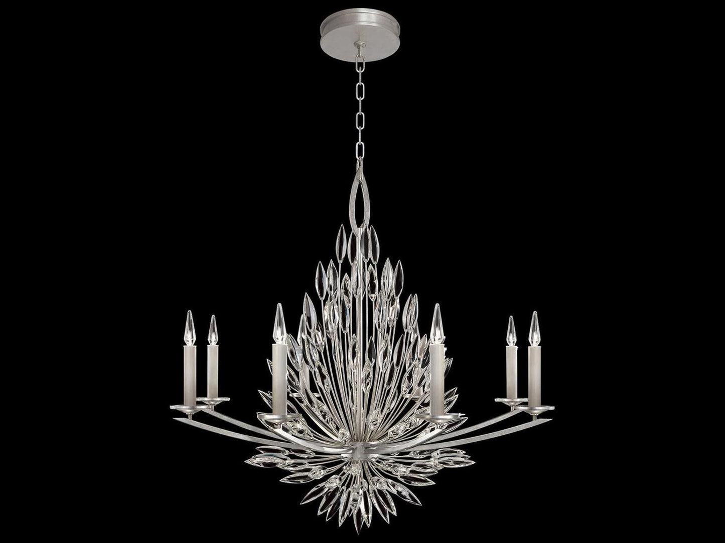 Fine Art Handcrafted Lighting Lily Buds 8-Light Crystal Chandelier in Gold Leaf