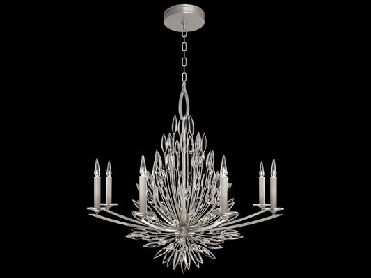 Fine Art Handcrafted Lighting Lily Buds 8-Light Crystal Chandelier in Gold Leaf