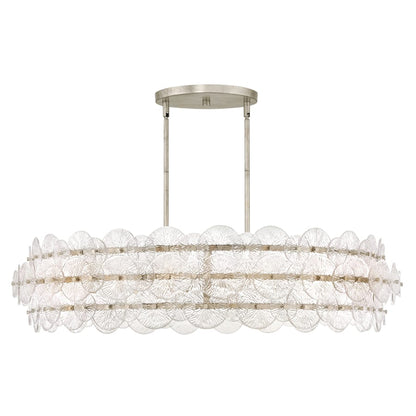 Fredrick Ramond Rene 8 Light 45" Wide Ring Chandelier with Pressed Glass Disks
