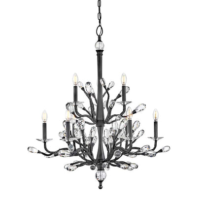 Fredrick Ramond Eve 9 Light 33" Wide LED Crystal Candle Style Chandelier