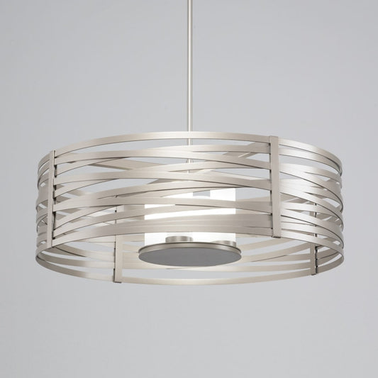 Hammerton Studio Tempest 4 Light 36" Wide Drum Chandelier - Medium (E26) with Frosted Glass Inner Shades and Finished to Match Outer Metal Shade