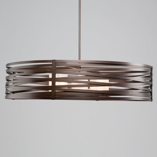 Hammerton Studio Tempest 8 Light 48" Wide LED Drum Chandelier - with Frosted Glass Inner Shades and Finished to Match Outer Metal Shade