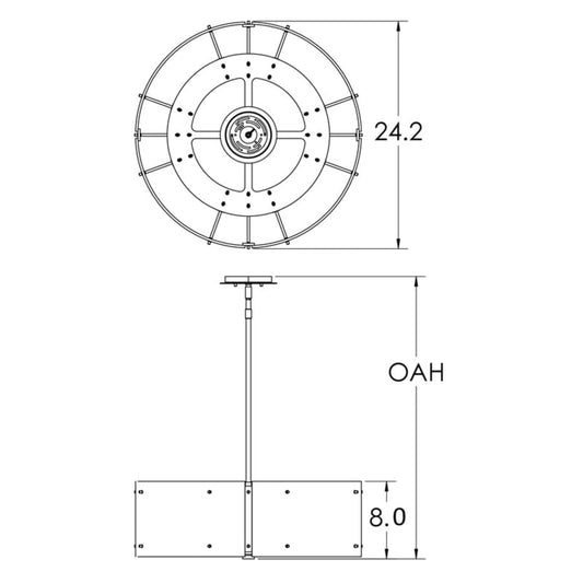 Hammerton Studio Uptown Mesh Single Light 24" Wide Drum Chandelier - Medium (E26) with Finished to Match Metal Shade