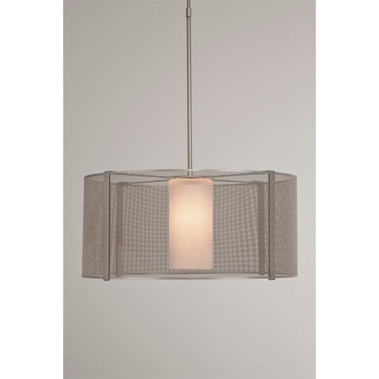 Hammerton Studio Uptown Mesh Single Light 24" Wide LED Drum Chandelier - with Frosted Glass Inner and Finished to Match Metal Outer Shade