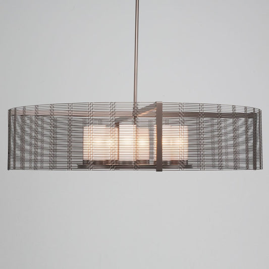 Hammerton Studio Downtown Mesh 8 Light 48" Wide LED Drum Chandelier - with Frosted Glass Inner Shades and Finished to Match Outer Metal Shade