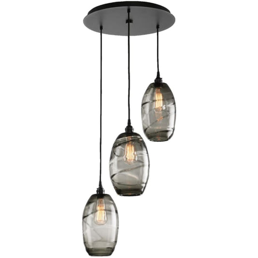 Hammerton Studio Ellisse 18" Wide Artisan Crafted 3 Light Optic Glass Pendant