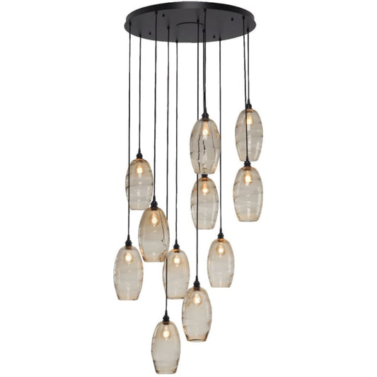 Hammerton Studio Ellisse 34" Wide Artisan Crafted 11 Light Optic Glass Pendant