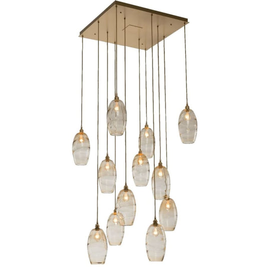 Hammerton Studio Ellisse 34" Wide Artisan Crafted 12 Light Optic Glass Pendant