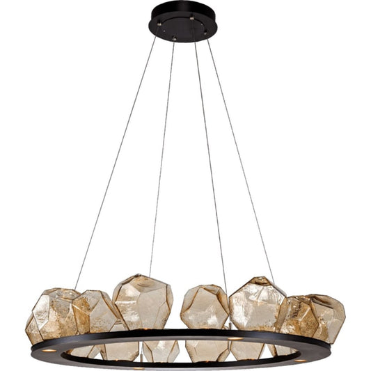 Hammerton Studio Gem 48" Wide 20 Light Hand Blown Glass LED Ring Chandelier