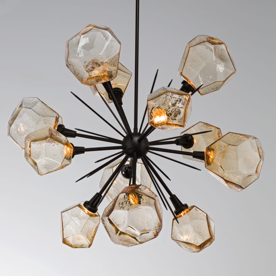 Hammerton Studio Gem 38" Wide 12 Light Hand Blown Glass LED Starburst Chandelier