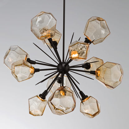 Hammerton Studio Gem 38" Wide 12 Light Hand Blown Glass LED Starburst Chandelier