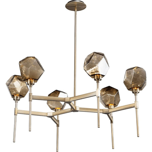 Hammerton Studio Gem 39" Wide 6 Light Hand Blown Glass LED Belvedere Chandelier