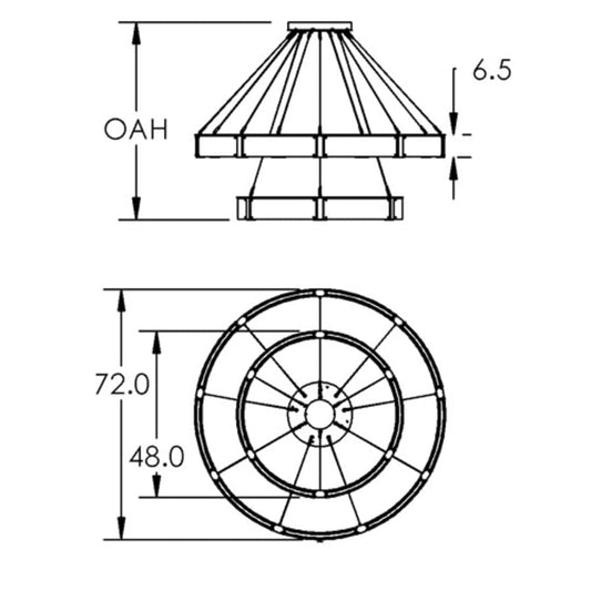 Hammerton Studio Parallel 72" Wide LED Ring Chandelier
