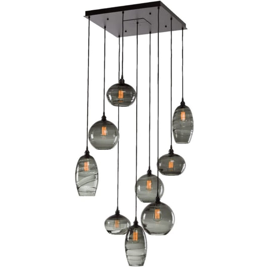 Hammerton Studio Misto 31" Wide Artisan Crafted Optic Glass 9 Light Pendant