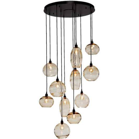 Hammerton Studio Misto 37" Wide Artisan Crafted Optic Glass 11 Light Pendant