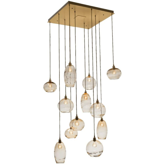 Hammerton Studio Misto 37" Wide Artisan Crafted Optic Glass 12 Light Pendant