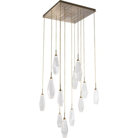 Hammerton Studio Aalto 33" Wide Artisan Crafted Geometric Optic Glass 12 Light Pendant