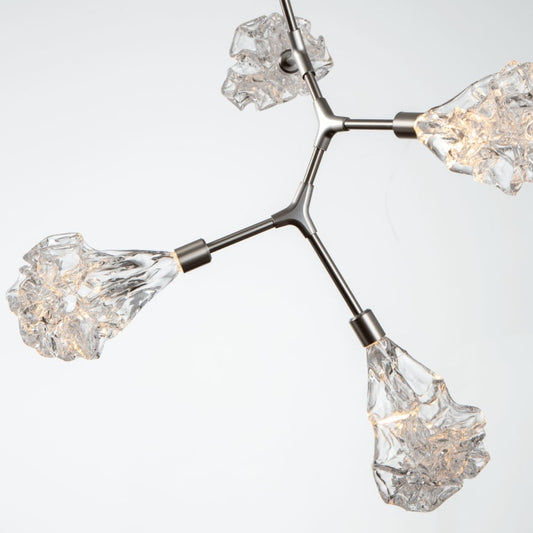 Hammerton Studio Blossom 32" Wide 6 Light LED Abstract Chandelier with Clear Blossom Blown Glass Shades