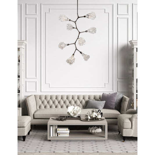 Hammerton Studio Blossom 32" Wide 8 Light LED Abstract Chandelier with Clear Blossom Blown Glass Shades