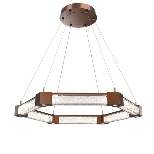 Hammerton Studio Axis 35" Wide LED Ring Chandelier with Glacier Clear Glass Shades