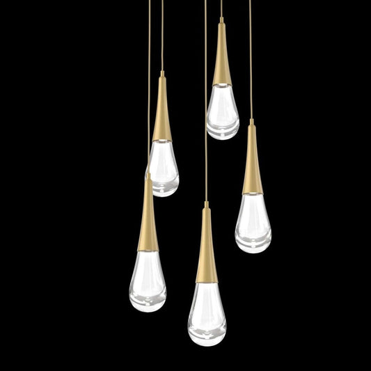 Hammerton Studio Raindrop 5 Light 20" Wide LED Abstract Multi Light Pendant - 2700K