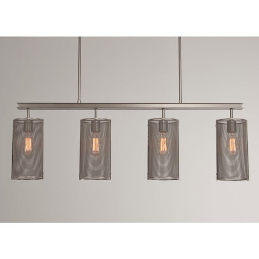 Hammerton Studio Uptown Mesh 4 Light 43" Wide Chandelier - Medium (E26) with Finished to Match Metal Shades