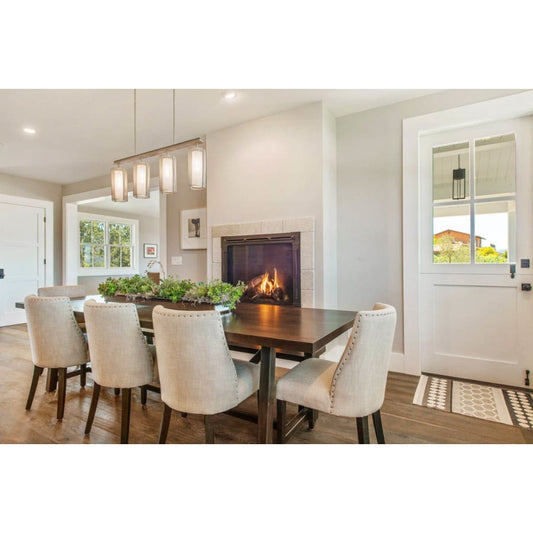 Hammerton Studio Uptown Mesh 4 Light 43" Wide Chandelier - Medium (E26) with Frosted Glass Inner and Finished to Match Metal Outer Shades