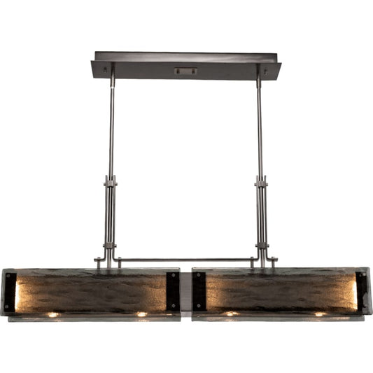 Hammerton Studio Urban Loft 44" Wide Artisan Crafted Linear LED Chandelier with Hand Textured Glass