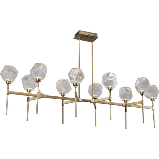 Hammerton Studio Gem 69" Wide 10 Light Hand Blown Glass LED Linear Chandelier