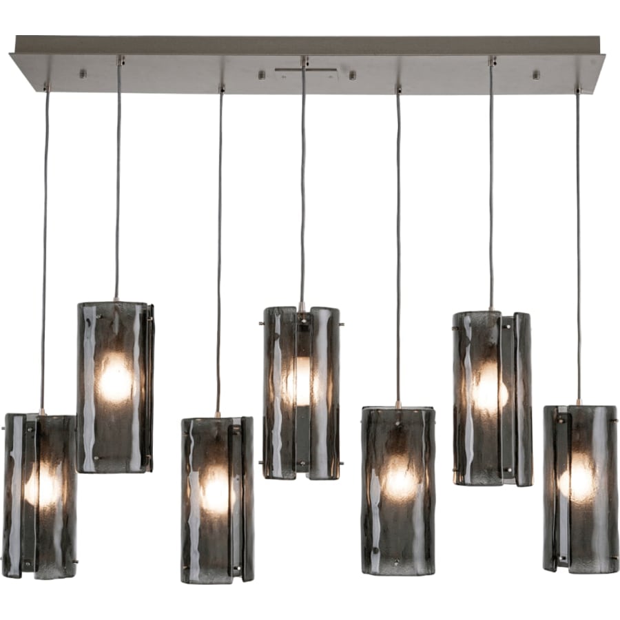 Hammerton Studio Textured Glass 46" Wide Artisan Crafted 7 Light Linear Pendant