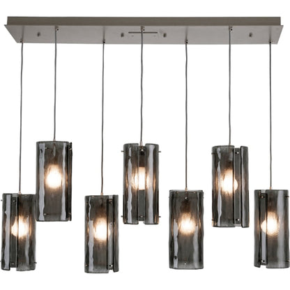 Hammerton Studio Textured Glass 46" Wide Artisan Crafted 7 Light Linear Pendant