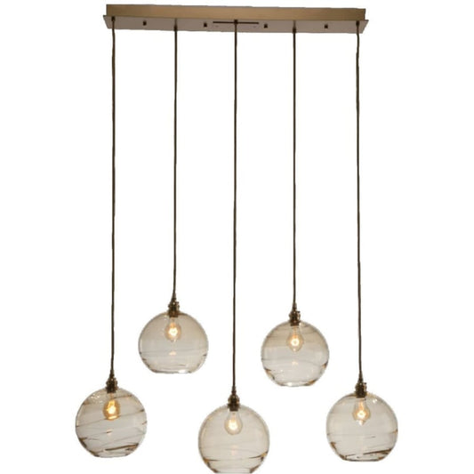 Hammerton Studio Terra 41" Wide Artisan Crafted Optic Glass 5 Light Linear Pendant