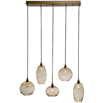 Hammerton Studio Misto 40" Wide Artisan Crafted Optic Glass 5 Light Linear Pendant