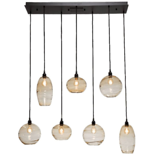 Hammerton Studio Misto 48" Wide Artisan Crafted Optic Glass 7 Light Linear Pendant