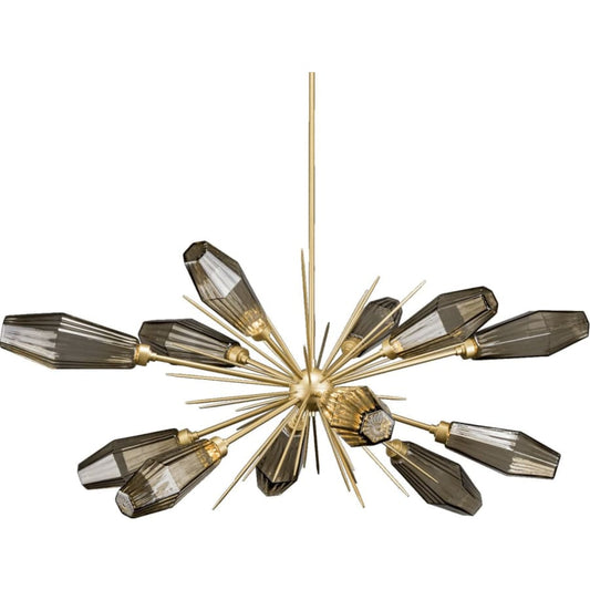 Hammerton Studio Aalto 53" Wide Artisan Crafted Geometric Optic Glass 12 Light Oval Starburst Chandelier