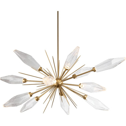 Hammerton Studio Rock Crystal 53" Wide 12 Light Hand Blown Glass LED Oval Starburst Chandelier