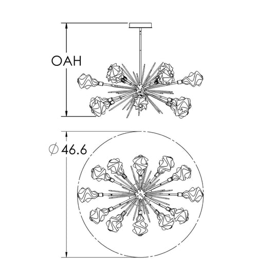 Hammerton Studio Blossom 12 Light 46" Wide LED Sputnik Chandelier