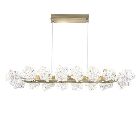 Hammerton Studio Blossom 48" Wide LED Linear Chandelier with Clear Blossom Blown Glass Shades