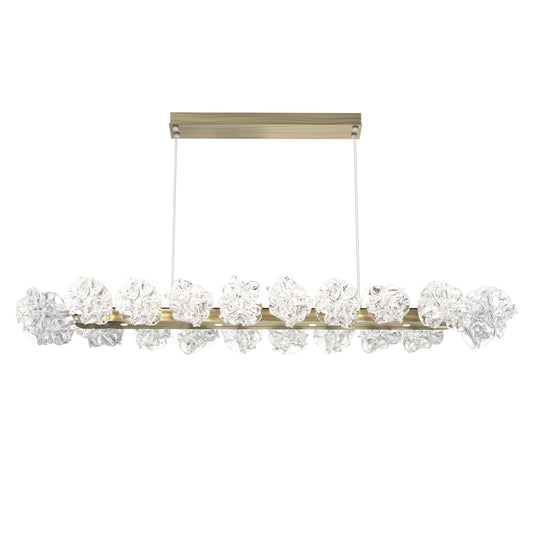 Hammerton Studio Blossom 60" Wide LED Linear Chandelier with Clear Blossom Blown Glass Shades