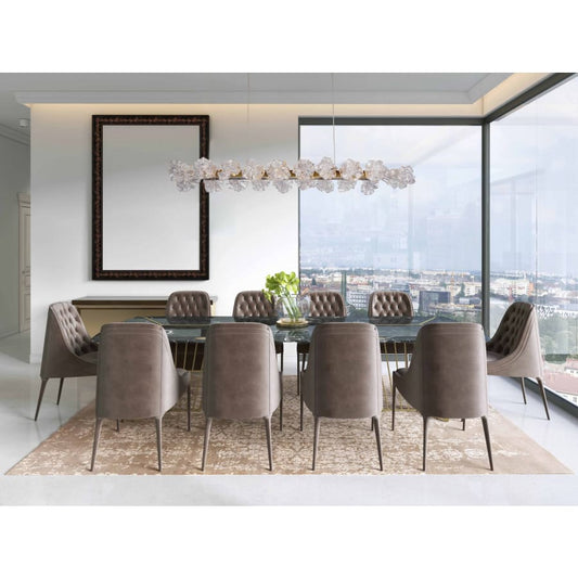 Hammerton Studio Blossom 60" Wide LED Linear Chandelier with Clear Blossom Blown Glass Shades