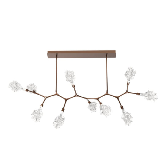 Hammerton Studio Blossom 64" Wide LED Abstract Chandelier with Clear Blossom Blown Glass Shades
