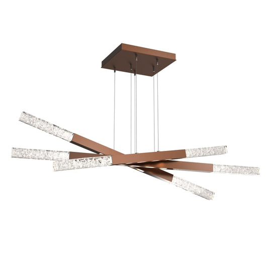 Hammerton Studio Axis 61" Wide LED Abstract Chandelier with Glacier Clear Glass Shades