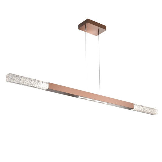 Hammerton Studio Axis 62" Wide LED Linear Chandelier with Glacier Clear Glass Shades