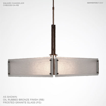 Hammerton Studio Urban Loft 24" Wide Artisan Crafted Chandelier with Hand Textured Glass
