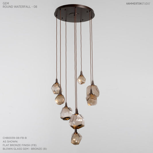 Hammerton Studio Gem 28" Wide 8 Light Hand Blown Glass LED Pendant